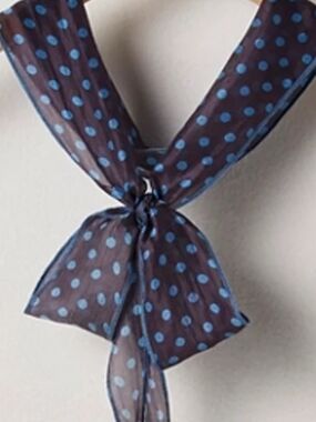 Sheer Polka Dot Scarf in Navy and Sky Blue Tilly Free People